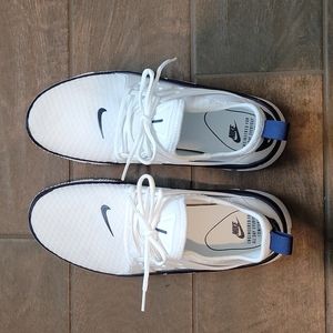 Men's NIKE Acalme Sneakers - White with navy blue trim - Size 11